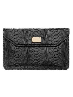 2/$15 Michael Kors Large Envelope Clutch MacBook Air Sleeve Black Python